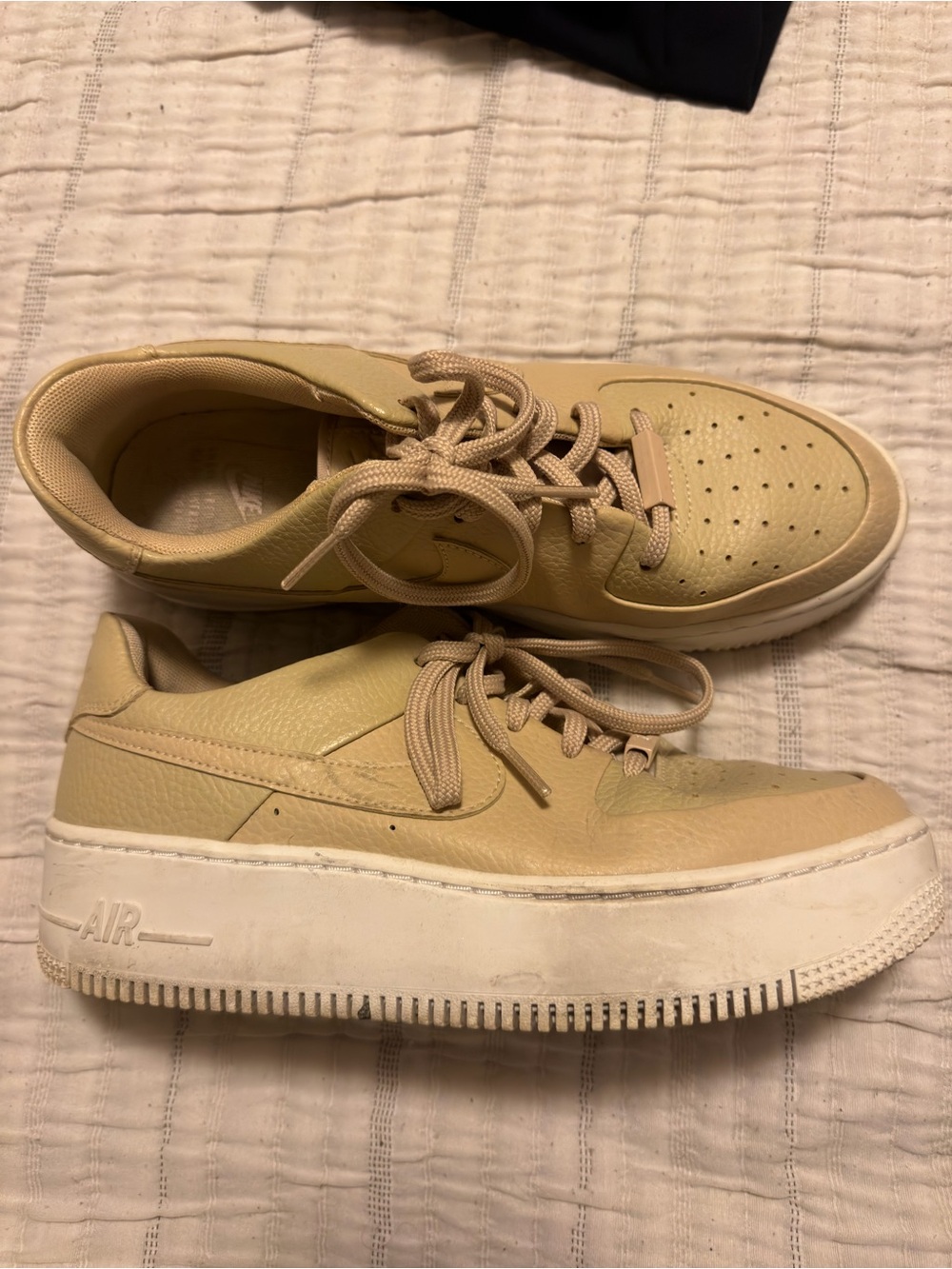 Nike Women’s Beige Platform Air Force 1 Sneakers